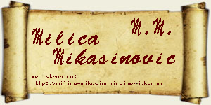 Milica Mikašinović vizit kartica